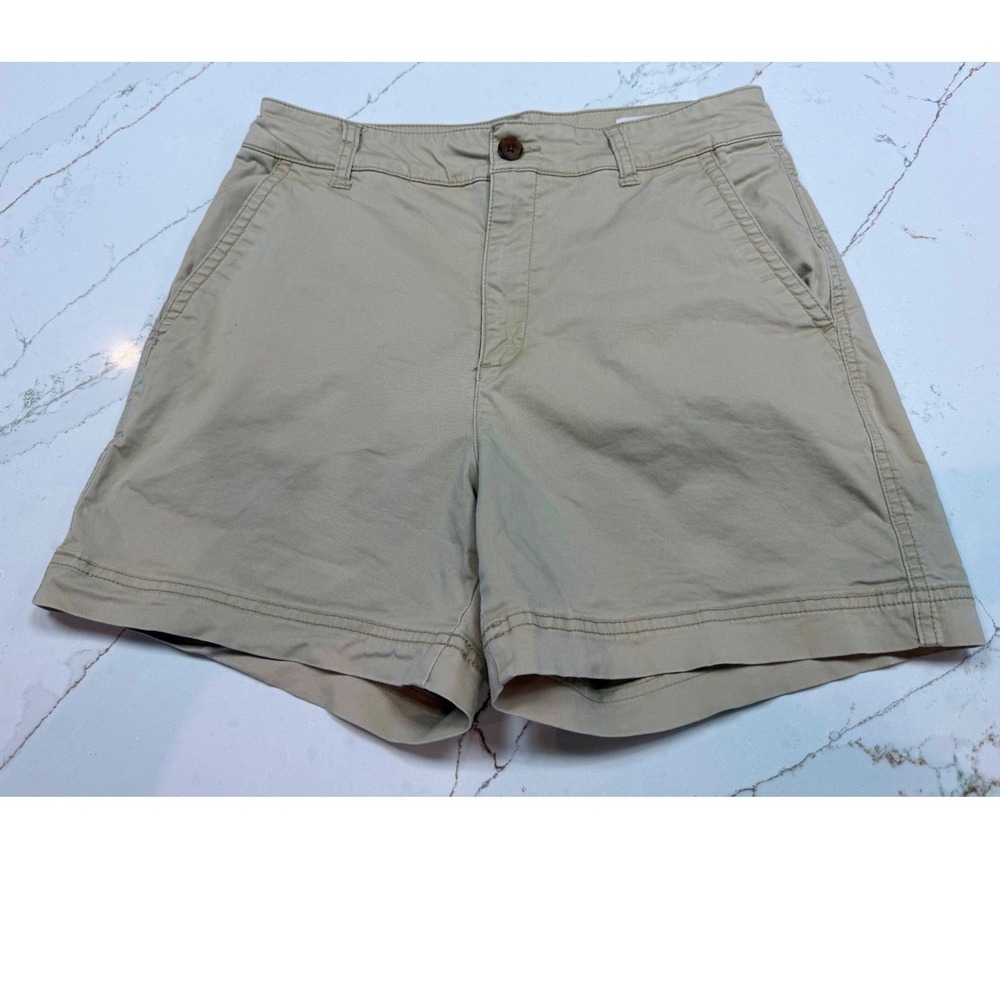 Gap Womens Girlfriend Khaki Shorts Tan Beige Cotton Stretch Chino Size 8